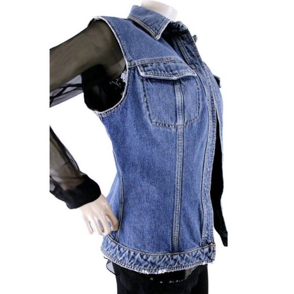 DOLCE & GABBANA Vintage 90's Distressed Denim Blue Jean Casual Jacket - Picture 1 of 11